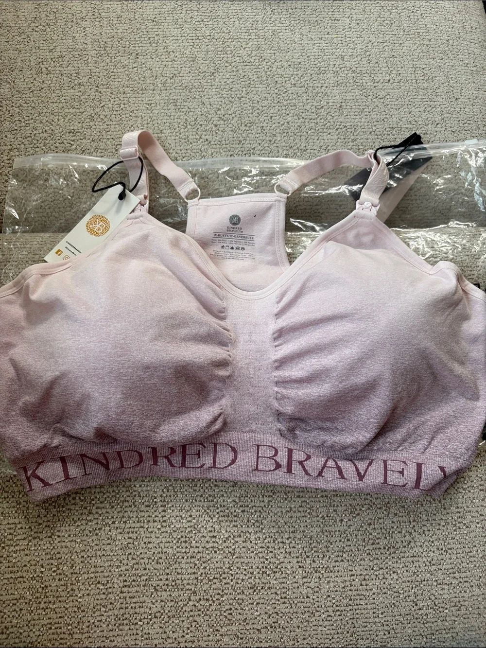 NWT 2 Kindred Bravely Hands Free Pumping and Nursing Sports Bra Busty 1X